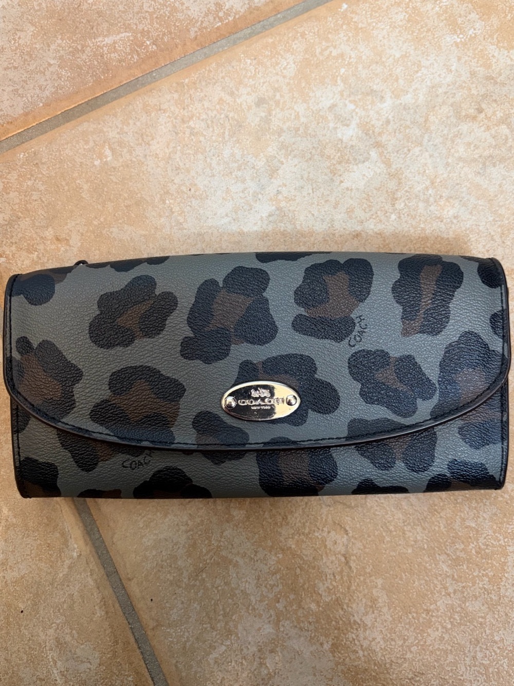 Vintage Coach Ocelot (leopard) Brown Grey Wallet
